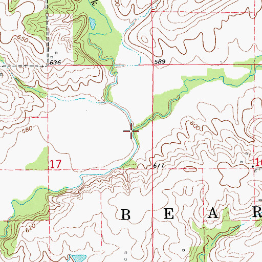 Topographic Map of West Fork Bear Creek, IL