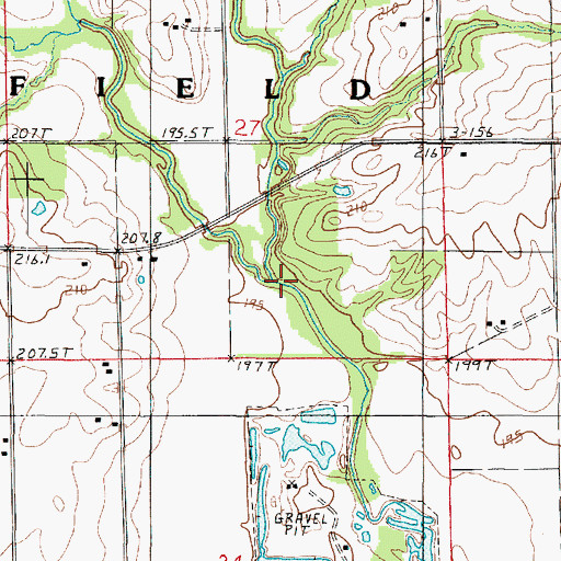 Topographic Map of West Fork Creek, IL