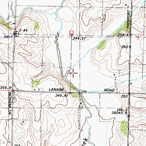Topographic Map of West Fork Elkhorn Creek, IL