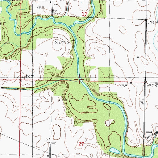 Topographic Map of West Fork Kaskaskia River, IL