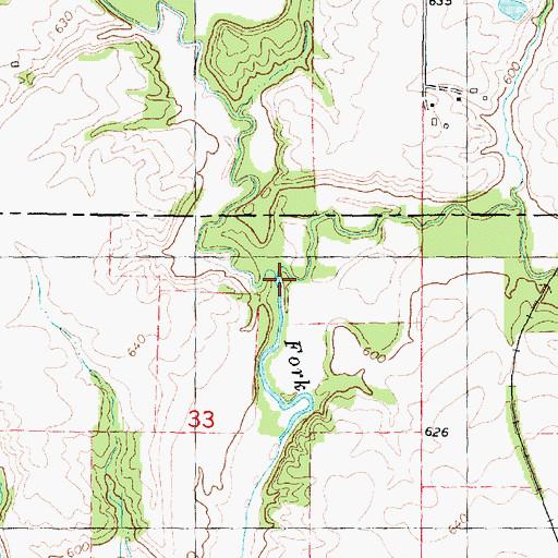 Topographic Map of West Fork Sugar Creek, IL
