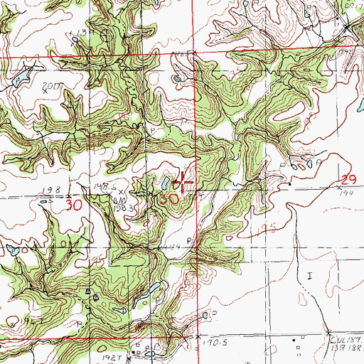 Topographic Map of West Greasy School (historical), IL
