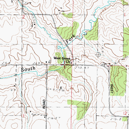 Topographic Map of West Grove Church, IL
