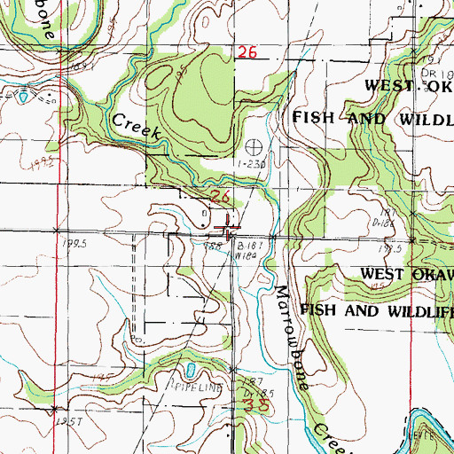 Topographic Map of West Hudson School (historical), IL