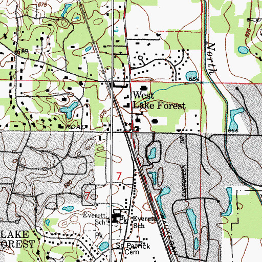 Topographic Map of West Lake Forest, IL