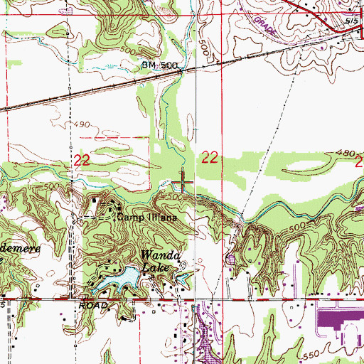 Topographic Map of West Little Sugar Creek, IL