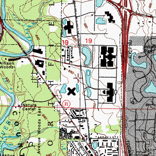 Topographic Map of West Northfield School, IL