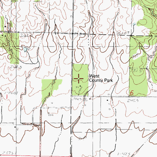 Topographic Map of West County Park, IL