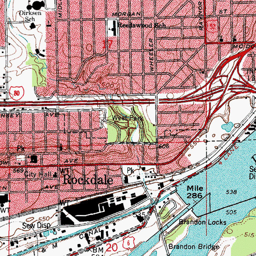 Topographic Map of West Park, IL