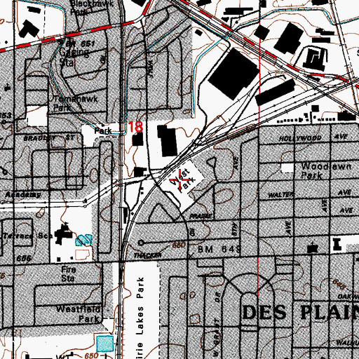 Topographic Map of West Park, IL