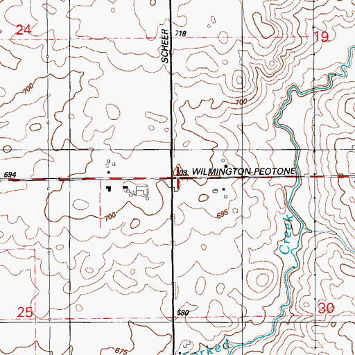 Topographic Map of West Peotone Church, IL