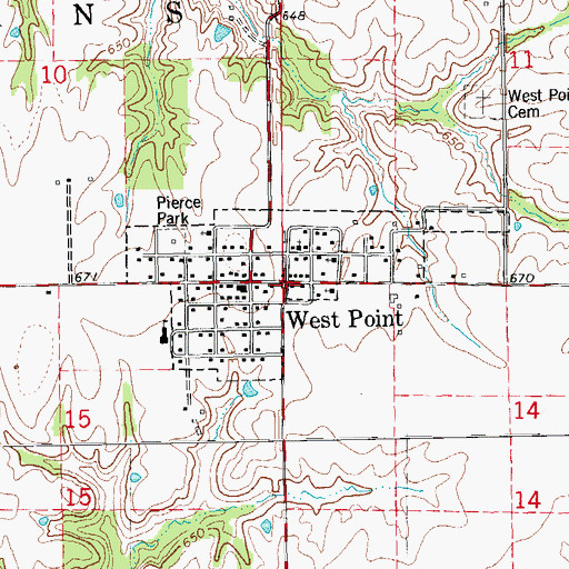 Topographic Map of West Point, IL