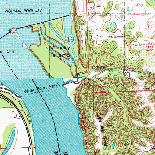 Topographic Map of West Point Creek, IL
