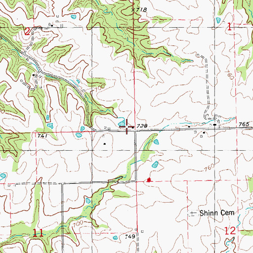Topographic Map of West Point School (historical), IL