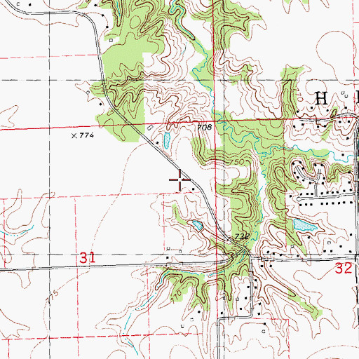 Topographic Map of West Point School (historical), IL