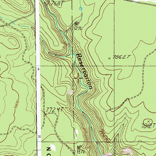 Topographic Map of Reservation Tank, AZ