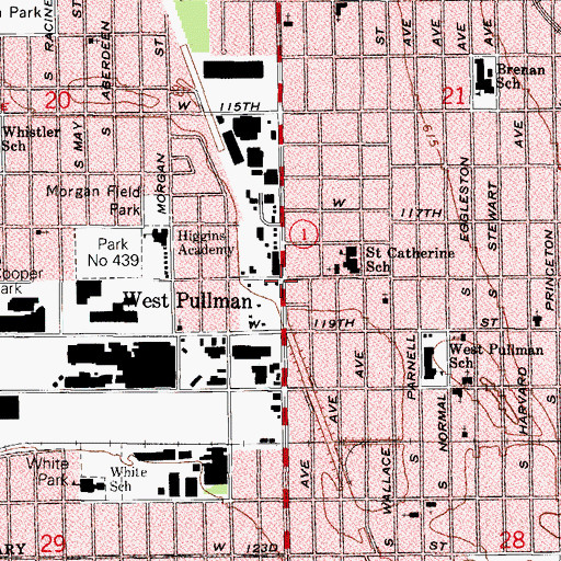 Topographic Map of West Pullman, IL