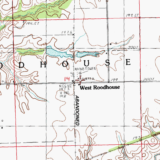 Topographic Map of West Roodhouse, IL