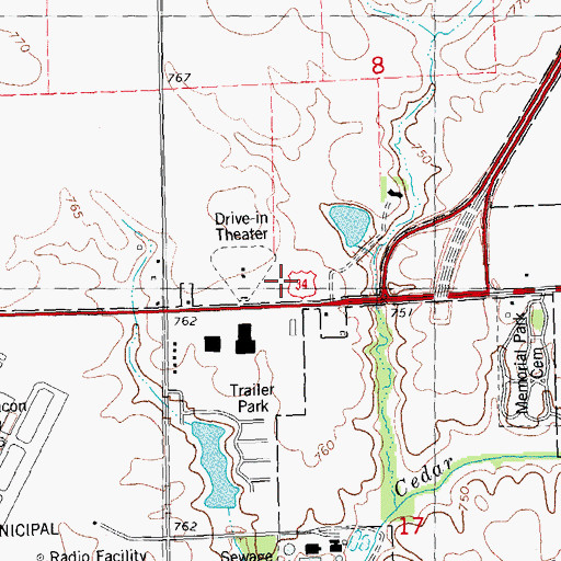 Topographic Map of West School (historical), IL