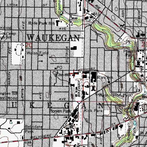 Topographic Map of Robert Abbott Middle School, IL