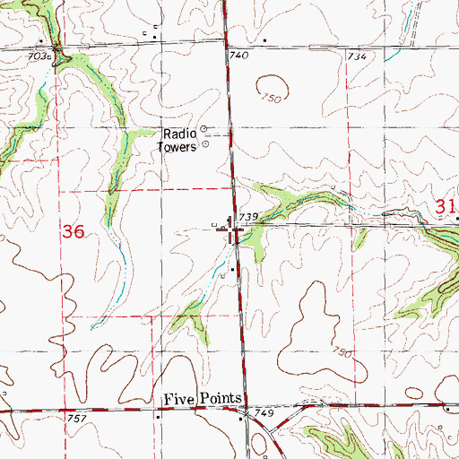 Topographic Map of West Union School (historical), IL