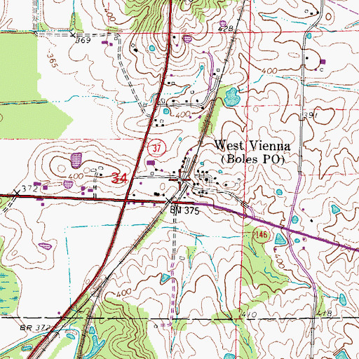 Topographic Map of West Vienna, IL