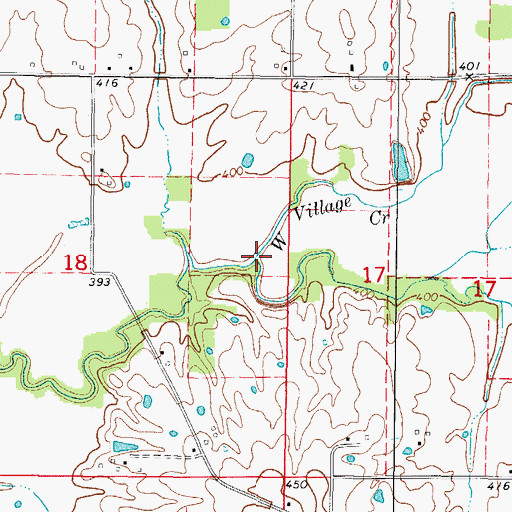 Topographic Map of West Village Creek, IL