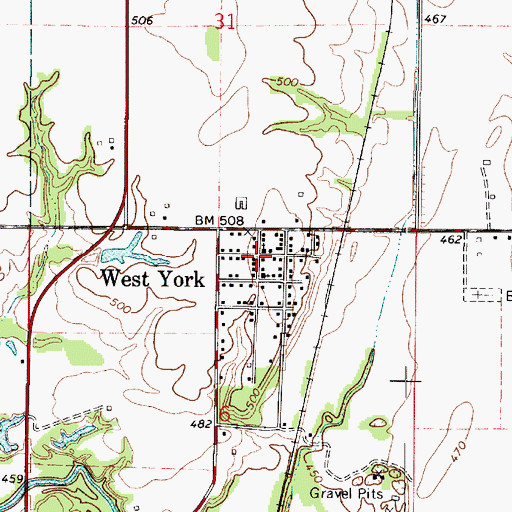 Topographic Map of West York, IL