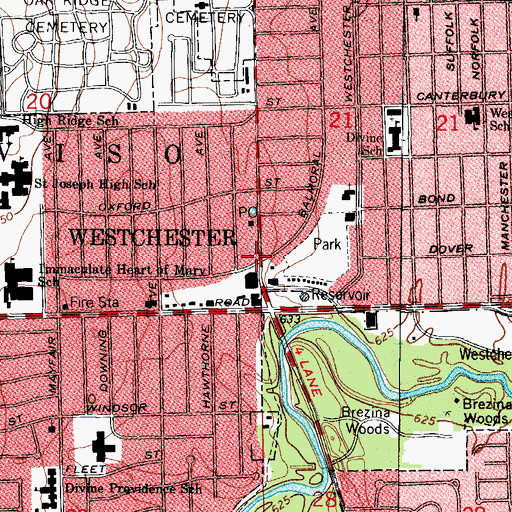 Topographic Map of Westchester, IL