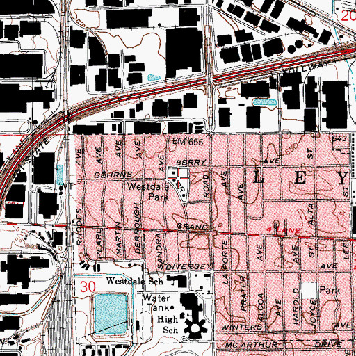 Topographic Map of Westdale Park, IL