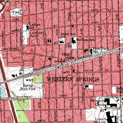 Topographic Map of Western Springs, IL