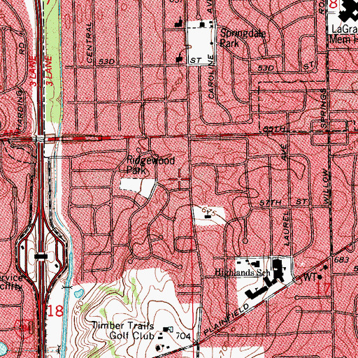 Topographic Map of West Suburbs Christian School, IL