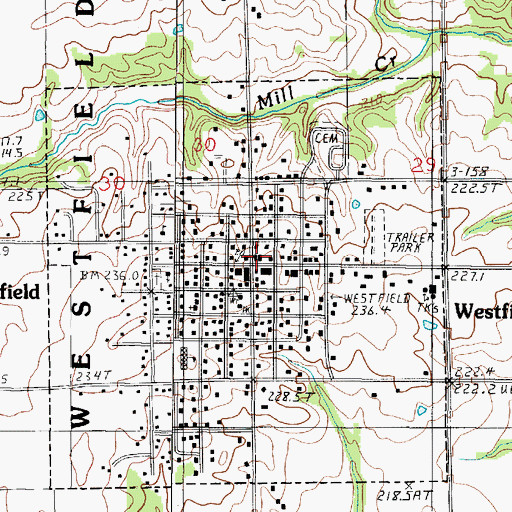 Topographic Map of Westfield, IL