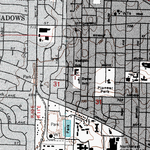 Topographic Map of Westgate Elementary School, IL