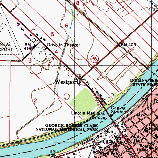 Topographic Map of Westport, IL