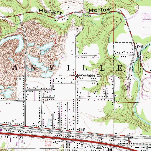 Topographic Map of Westside Church, IL