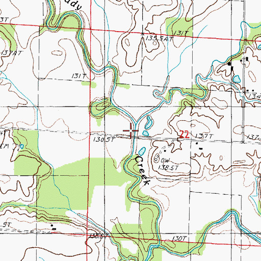 Topographic Map of Wet Weather Creek, IL