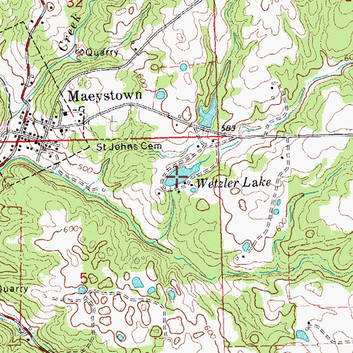 Topographic Map of Wetzler Lake, IL