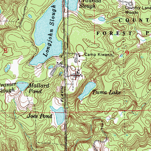 Topographic Map of Whealan Camp, IL