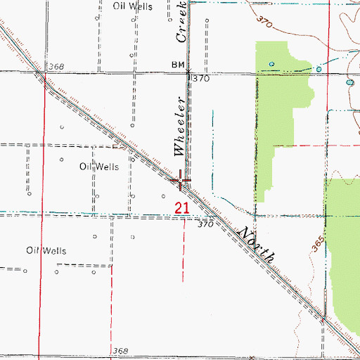 Topographic Map of Wheeler Creek, IL