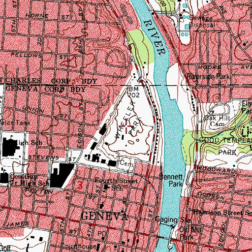 Topographic Map of Wheeler Park, IL