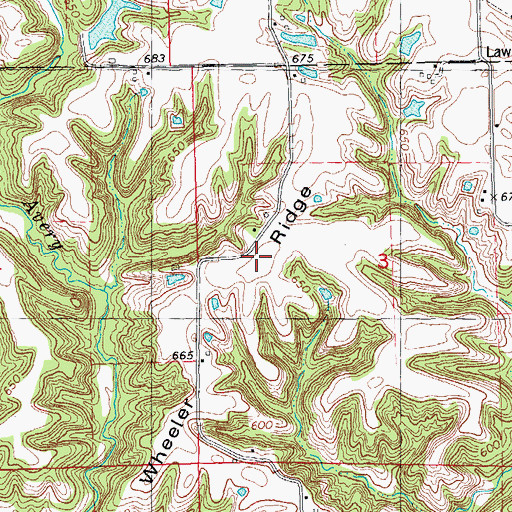 Topographic Map of Wheeler Ridge, IL