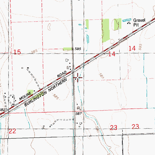 Topographic Map of Wheelock School (historical), IL