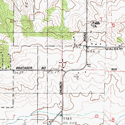 Topographic Map of Whitaker School (historical), IL