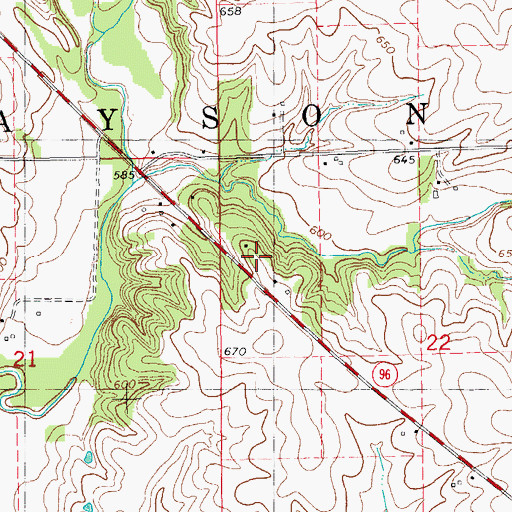 Topographic Map of Whitcomb School (historical), IL