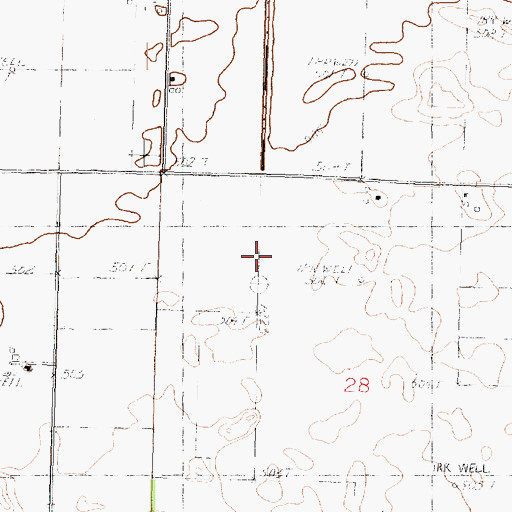 Topographic Map of White and Brown Ditch, IL