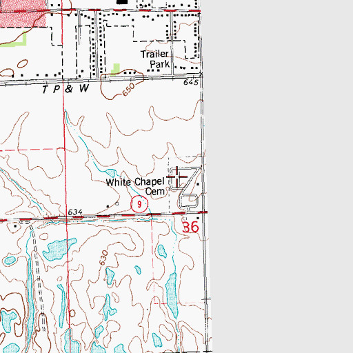 Topographic Map of White Chapel Cemetery, IL