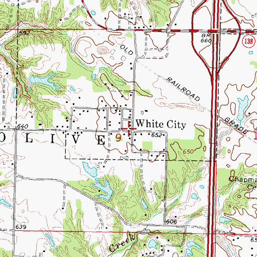Topographic Map of White City, IL
