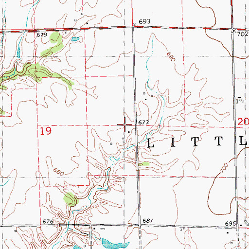 Topographic Map of White Frame School (historical), IL