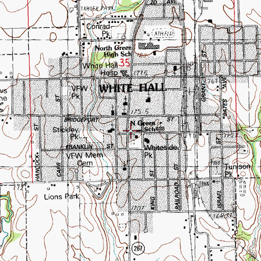 Topographic Map of White Hall, IL